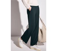 Street One Frauen Wide Leg Jersey-Hose in Grün, Gr: 44