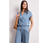 Street One Frauen Wide Leg Jumpsuit im Washed-Look in Blau, Gr: 34