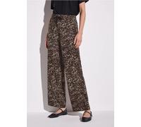 Culotte STREET ONE, Damen, Gr. 32, Länge 30, braun (cub braun), Stoff, 100% Viskose, animal-print, comfort fit normal, Hosen, im Loose Fit (30578313-32) cub braun