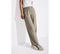 STREET ONE Damen A378684 Wide Leg Musselin Hose, cool Ivory, 38W x 30L