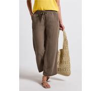 STREET ONE Damen A378974 Wide Leg Musselin Hose, Mute Mocha, 44W / 26L