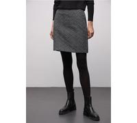 Street One Frauen Zick-Zack Jacquard Rock in Schwarz, Gr: 32