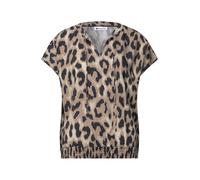 Street One - Gemusterte Kurzarmbluse beige - Gr. - 40