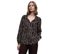 Street One Tunika Damen Gemustert 100% Viskose Langarm Braun Gr. 42