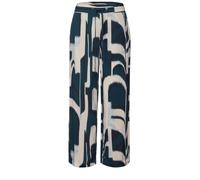 Street One Wide-Leg-Hose Gemustert – 100% Viskose – 7/8-Länge – Blau/Grün – Gr. 34/26