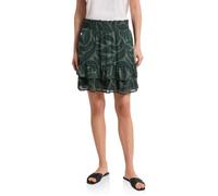 Minirock STREET ONE, Damen, Gr. 38, grün (deep bound grün), Stoff, 100% Polyester, geblümt, comfort fit knielang, Röcke Minirock, mit Volants (12924531-38) deep bound grün