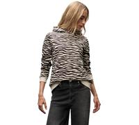 Street One Hoodie Gemustert Animal-Print – deep roast Braun – Damen Gr. 38