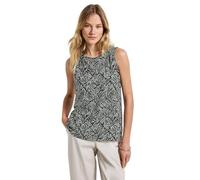 STREET ONE Damen A323571 Gemustertes Basic Top, Pine Grove Green, 46