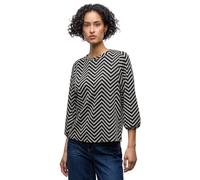 Street One Frauen Gemustertes Jacquard Shirt in Schwarz, Gr: 36