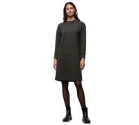 Midikleid STREET ONE, Damen, Gr. 42, EURO-Größen, schwarz, Stoff, 68% Polyester, 30% Viskose, 2% Elasthan, gemustert, normal normal, Rundhals, Bündchen, Kleider Midikleid, mit grafischem Muster (68608