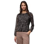 Street One Frauen Gemustertes Mesh Shirt in Braun, Gr: 40