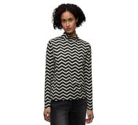 Street One Rollkragenshirt Gemustert Damen 95% Viskose/5% Elasthan Beige/Schwarz Gr. 36