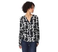 Langarmshirt STREET ONE, Damen, Gr. 46, shadowed navy, Jersey, Obermaterial: 100% Viskose, gemustert, lässig geschnitten hüftbedeckend, Rundhals, elastischer Bund, Shirts Langarmshirt, im gemustertem 