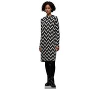 Midikleid STREET ONE, Damen, Gr. 40, EURO-Größen, schwarz, Stoff, 52% Polyamid, 33% Polyester, 14% Viskose, 1% Elasthan, gemustert, comfort fit kniebedeckend, ohne Ausschnitt, ausgestellter Saum, Klei
