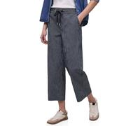 Stoffhose STREET ONE "Style Emee", Damen, Gr. 34, Länge 26, tiefblau, Web, Obermaterial: 57% Baumwolle, 42% Polyester, 1% Elasthan. Futter: 100% Polyester, gestreift, loose fit knöchelfrei, Hosen Stof