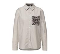 Langarmbluse STREET ONE, Damen, Gr. 36, light terra mocha, Web, 100% Baumwolle, gestreift, normal normal, V-Ausschnitt, Bündchen, Blusen, aus reiner Baumwolle (38378169-36) light terra mocha