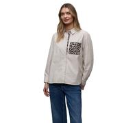 Langarmbluse STREET ONE, Damen, Gr. 44, light terra mocha, Web, 100% Baumwolle, gestreift, normal normal, V-Ausschnitt, Bündchen, Blusen, aus reiner Baumwolle (38378169-44) light terra mocha