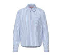 Street One Frauenbluse mit Hemdkragen und Backprint – Blau Größe 40