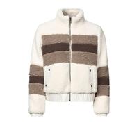Street One - Gestreifte Teddyjacke beige/braun - Gr. - 42