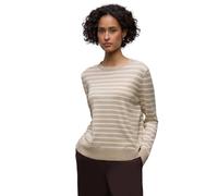 Street One Frauen Gestreifter Pullover in Beige, Gr: 46