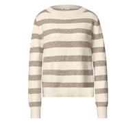 Street One - Gestreifter Strickpullover beige - Gr. - 34
