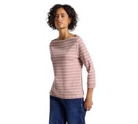 Street One Frauen Gestreiftes Basic Shirt in Rosa, Gr: 34