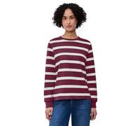 Sweatshirt STREET ONE, Damen, Gr. 46, schwarz clouded blush, Sweatware, 83% Baumwolle, 17% Polyester, gestreift, normal, Rundhals, Rippbündchen, Sweatshirts Sweatshirt, im Streifen-Design (57664147-46