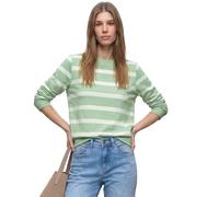 Sweatshirt STREET ONE, Damen, Gr. 40, pale mint grün, Sweatware, 83% Baumwolle, 17% Polyester, gestreift, normal, Rundhals, Rippbündchen, Sweatshirts Sweatshirt (63280315-40) pale mint grün