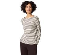 Street One - Gestreiftes T-Shirt beige/braun - Gr. - 42