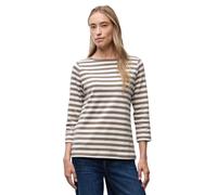 Street One Damen 3228127 Gestreiftes U-Boot Shirt, bark Brown, 42