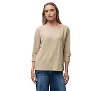 Street One Shirt Glitzerndes Strukturshirt glänzend U-Boot-Ausschnitt Sanded beige Gr. 38