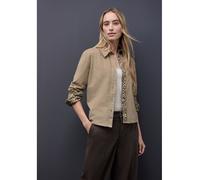 Cordbluse mit Tapedetails Beige 40