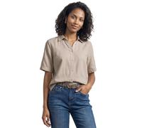 Street One Frauen Kurzarm Hemdbluse in Unifarbe in Beige, Gr: 34