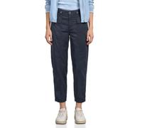 Stoffhose STREET ONE, Damen, Gr. 40, Länge 28, schwarzest blau, Web, 98% Baumwolle, 2% Elasthan, unifarben, comfort fit knöchelfrei, Hosen Stoffhose, im Papertouch (11964666-40) schwarzest blau