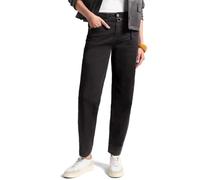 Loose-fit-Jeans STREET ONE "Style Karlie", Damen, Gr. 31, Länge 28, schwarz (braun washed), Denim/Jeans, Obermaterial: 81% Baumwolle, 17% Polyester, 2% Elasthan, unifarben, loose fit lang, Jeans, mit 