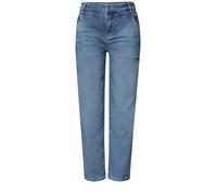 Comfort-fit-Jeans STREET ONE, Damen, Gr. 31, Länge 28, medium blau random wash, Jeans, 56% Lyocell, 22% Polyester, 19% Viskose, 3% Elasthan, unifarben, lang, Jeans, 5-Pocket-Style (64640338-31) medium