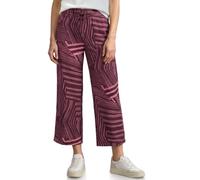 Stoffhose STREET ONE, Damen, Gr. 40, Länge 26, lila (blush berry), Stoff, 100% Viskose, gemustert, loose fit 7/8-Länge, Hosen Stoffhose, High Waist (76635406-40) blush berry