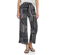 Stoffhose STREET ONE, Damen, Gr. 38, Länge 26, schwarz-weiß (schwarzest blau), Stoff, 100% Viskose, gemustert, loose fit 7/8-Länge, Hosen Stoffhose, High Waist (85465303-38) schwarzest blau