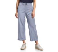 Stoffhose STREET ONE, Damen, Gr. 44, Länge 26, whispery blau, Stoff, 83% Polyester, 14% Viskose, 3% Elasthan, unifarben, comfort fit 7/8-Länge, Hosen Stoffhose, High Waist (61520023-44) whispery blau