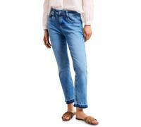 Street One Frauen High Waist Flared Leg Jeans mit Ziersaum in Blau, Gr: 32