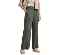 Street One High Waist Wide Leg Hose aus Leinen Bound Green 44