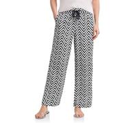 Stoffhose STREET ONE, Damen, Gr. 34, Länge 30, schwarz-weiß (tiefblau), Stoff, 88% Viskose, 12% Polyamid, bedruckt, regular fit normal, Hosen Stoffhose, High Waist (47745303-34) tiefblau