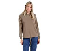 Hoodie STREET ONE, Damen, Gr. 34, braun (bark braun), Sweatware, 65% Baumwolle, 35% Polyester, unifarben, normal, ohne Ausschnitt, Rippbündchen, Sweatshirts, mit Tunnelzug am Saum (10428053-34) bark b
