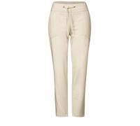 Stoffhose STREET ONE, Damen, Gr. 42, Länge 28, moonstone sand, Stoff, 82% Polyester, 18% Elasthan, unifarben, casual, loose fit knöchelfrei, Hosen, Middle Waist (31514106-42) moonstone sand
