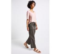 Stoffhose STREET ONE, Damen, Gr. 44, Länge 28, nomad braun, Web, Obermaterial: 66% Baumwolle, 30% Polyester, 4% Elasthan, unifarben, casual, bequem lang, Hosen, mit Turn-Up (31299401-44) nomad braun