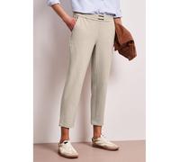 Stoffhose STREET ONE "Style Bonny", Damen, Gr. 40, Länge 28, cobble stone, Web, Obermaterial: 64% Viskose, 31% Polyester, 5% Elasthan, unifarben, loose fit lang, Hosen Stoffhose, mit Schnalle (4731572