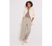 Stoffhose STREET ONE, Damen, Gr. 42, Länge 26, malted beige, Stoff, 73% Polyester, 22% Viskose, 5% Elasthan, meliert, casual, comfort fit 7/8-Länge, Hosen, High Waist (37327950-42) malted beige