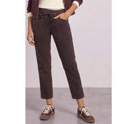 Stoffhose STREET ONE, Damen, Gr. 34, Länge 28, braun (ruby vine), Web, 98% Baumwolle, 2% Elasthan, unifarben, loose fit knöchelfrei, Hosen Stoffhose, in Cord-Optik (78233218-34) ruby vine