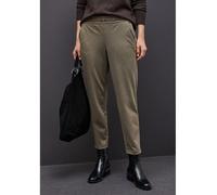 Street One Hose Melange mit Detail Braun meliert Loose Fit knöchellang Gr. 38/28
