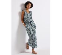 STREET ONE Damen 3716097 Gemusterte Wide Leg Hose, Arona Blue, 34W x 26L